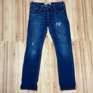 Hollister Faded Dark Wash Straight Leg Denim Jeans Women's Size 5S/W27